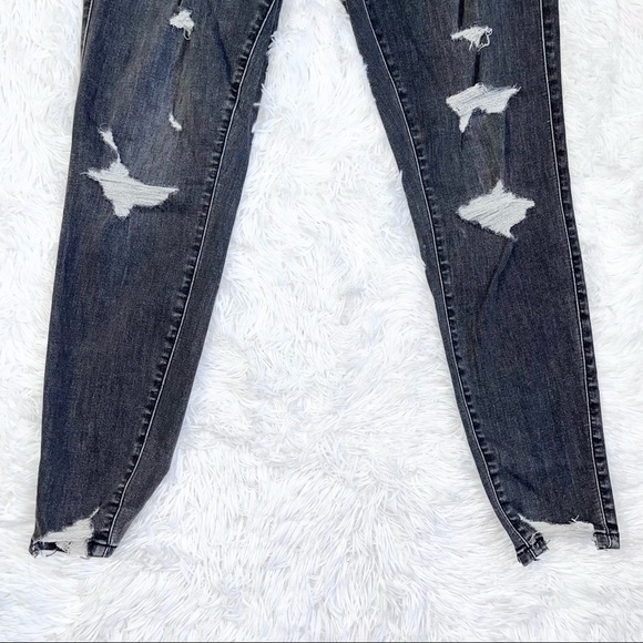 TORRID Bombshell Skinny High Rise Jeans Super Soft Distressed Raven 14 Tall NWT - Picture 6 of 15